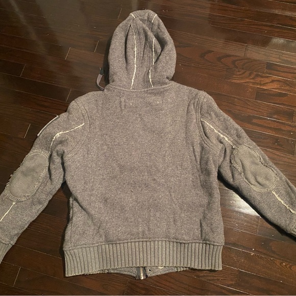 Energie Grey Hooded Sweatshirt, Size L Cotton Sherpa interior, Superb condition - Picture 6 of 6